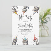 Invitation Cat Let's Pawty 1er anniversaire (Debout devant)