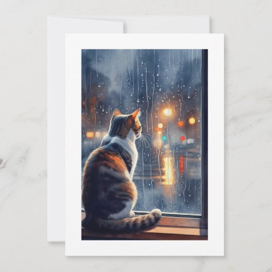 Invitation cat looks the rain (Devant)