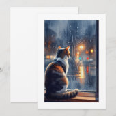 Invitation cat looks the rain (Devant / Derrière)