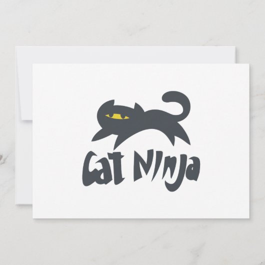 Invitation Cat ninja - Choisir la couleur arrière - plan (Dos)