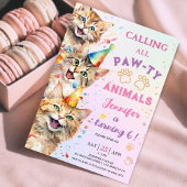 Invitation Cat Pawty Anniversaire Fille 6e Anniversaire