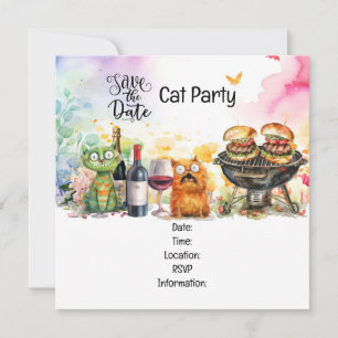 Invitation Cat Purr Parfaitement Quirky Cat Party