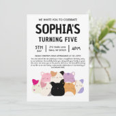 Invitation Cat Squishmallow Birthday Party (Debout devant)