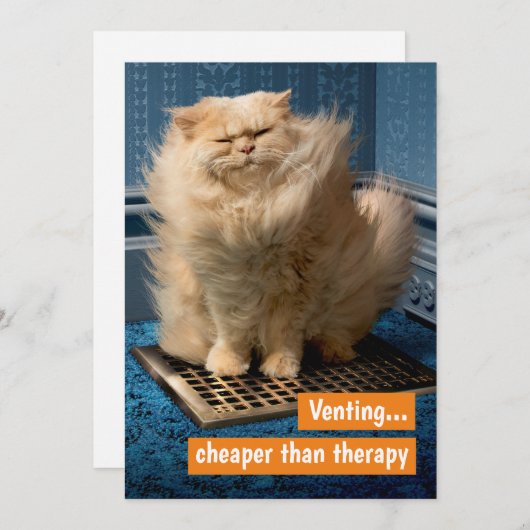 Invitation Cat sur Gris (Devant / Derrière)