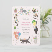 Invitation Cat Tastic Kitty Chat fête d'anniversaire (Debout devant)