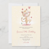 Invitation Cat Yoga birthday party (Devant)