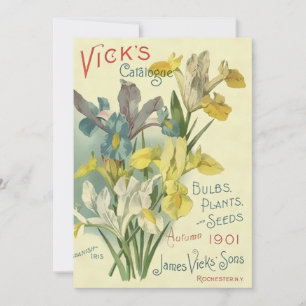 Invitation Catalogue Vintage des semences et Plantes Vick's 1