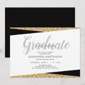 Invitation Catégorie 2019 | Parties scintillant d'or Faux (Devant / Derrière)