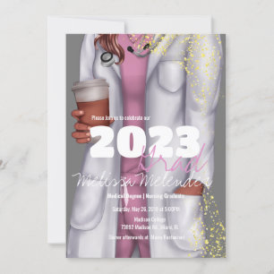 Invitation Catégorie de 2023 Infirmière Médicale Scrubs Gradu