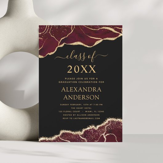 Invitation Catégorie de graduation de 2023 Bourgogne Invitati