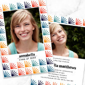 Invitation Catégorie Retro Rainbow Motif Photos Graduation