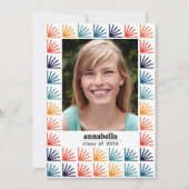 Invitation Catégorie Retro Rainbow Motif Photos Graduation (Devant)