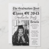 Invitation Catégorie Unique De Journaux De 2025 Graduation (Dos)
