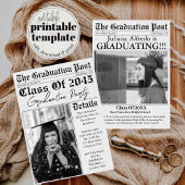 Invitation Catégorie Unique De Journaux De 2025 Graduation