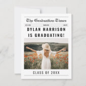 Invitation Catégorie Unique De Journaux De 2025 Graduation (Devant)