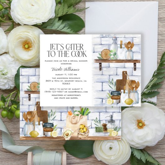 Invitation Cater à la Fête des mariées d'aquarelle Cook