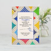 Invitation Cathedral Window Quilt Anniversaire (Debout devant)