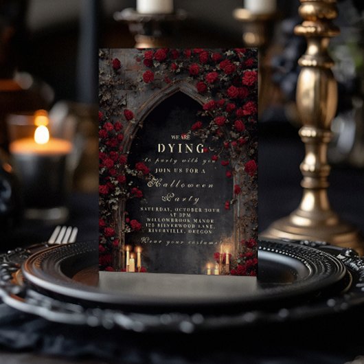Invitation Cathédrale Black Rose Masquerade Gothique