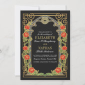 Invitation Cathédrale de Roses Gothiques Élégantes Cadre Mari (Devant)