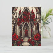 Invitation Cathédrale de Vampire et Mariage gothique Rose (Debout devant)