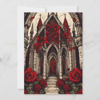 Invitation Cathédrale de Vampire et Mariage gothique Rose