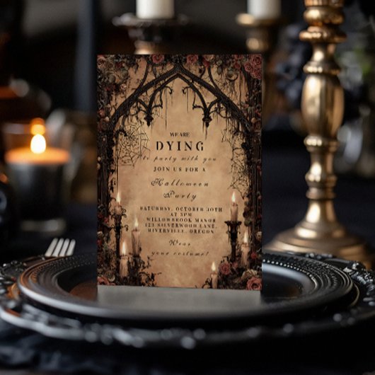 Invitation Cathédrale gothique hantée Halloween