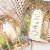 Invitation Cathédrale gothique Mariage en verre tendu