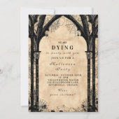 Invitation Cathédrale sombre Webs Halloween (Devant)