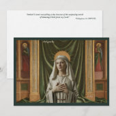 Invitation Catholic Art Holy Card | Saint Aldegundis (Devant / Derrière)