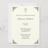 Invitation Catholic Classique Élégant Diplôme Religieux (Dos)