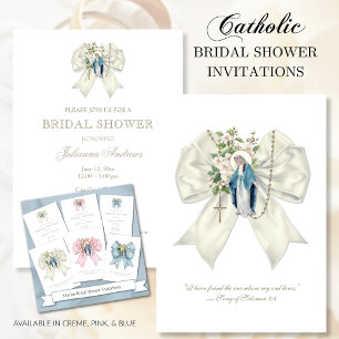 Invitation Catholic Fête de Fiançailles Sainte Marie Rosaire