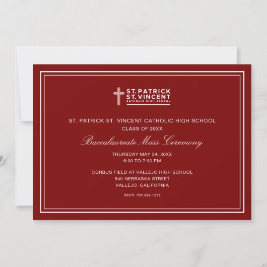 Invitation Catholic Graduation Mass (Devant)
