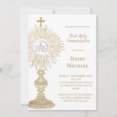 Invitation Catholic monstrance design | First Holy Communion (Devant)