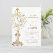 Invitation Catholic monstrance design | First Holy Communion (Debout devant)