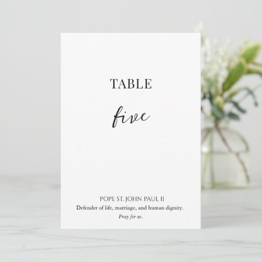 Invitation Catholic Saint Wedding Table Number (Debout devant)