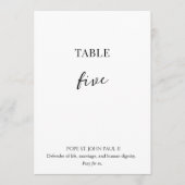 Invitation Catholic Saint Wedding Table Number  (Devant)