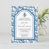 Invitation Catholique Bleu Vierge Marie Mariage (Debout devant)