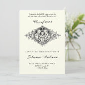 Invitation Catholique Classique Élégant Diplôme Religieux (Debout devant)