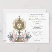 Invitation Catholique Communion eucharistie fille ou garçon (Devant)