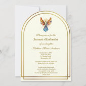 Invitation Catholique Confirmation Dove Vitrail (Devant)