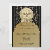 Invitation Catholique Confirmation Or et Noir (Devant)