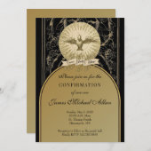 Invitation Catholique Confirmation Or et Noir (Devant / Derrière)