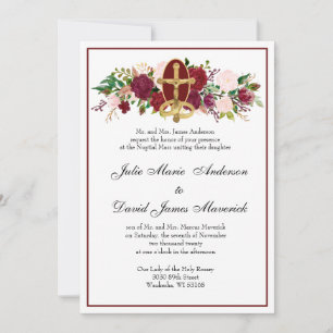 Invitation Catholique Crucifix Élégant Mariage Religieux Invi