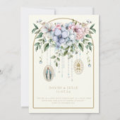 Invitation Catholique Élégant Floral Mariage religieux (Dos)