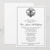 Invitation Catholique Elégant Prêtre Ordination Anniversaire  (Devant / Derrière)