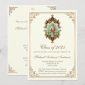 Invitation Catholique Élégant Religieux Jésus Graduation (Devant / Derrière)
