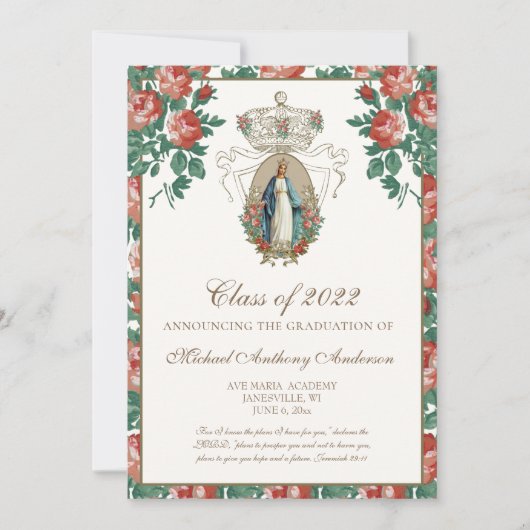 Invitation Catholique Elegant Religieux Mariage Invit (Devant)
