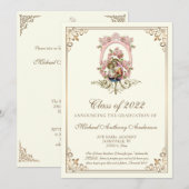 Invitation Catholique Elégant Religieux Marian Graduation (Devant / Derrière)