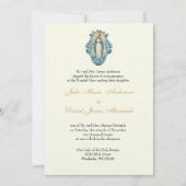 Invitation Catholique Élégant Religieux Marie Mariage (Devant)