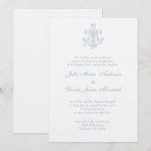 Invitation Catholique Élégant Religieux Marie Mariage (Devant / Derrière)